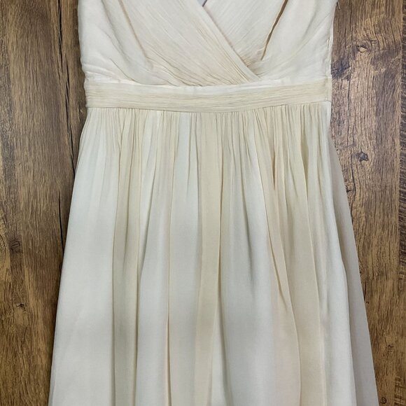 J. Crew Mirabelle Dress in Silk Chiffon, Champagne, size Petite 4, A0014 - Picture 3 of 14